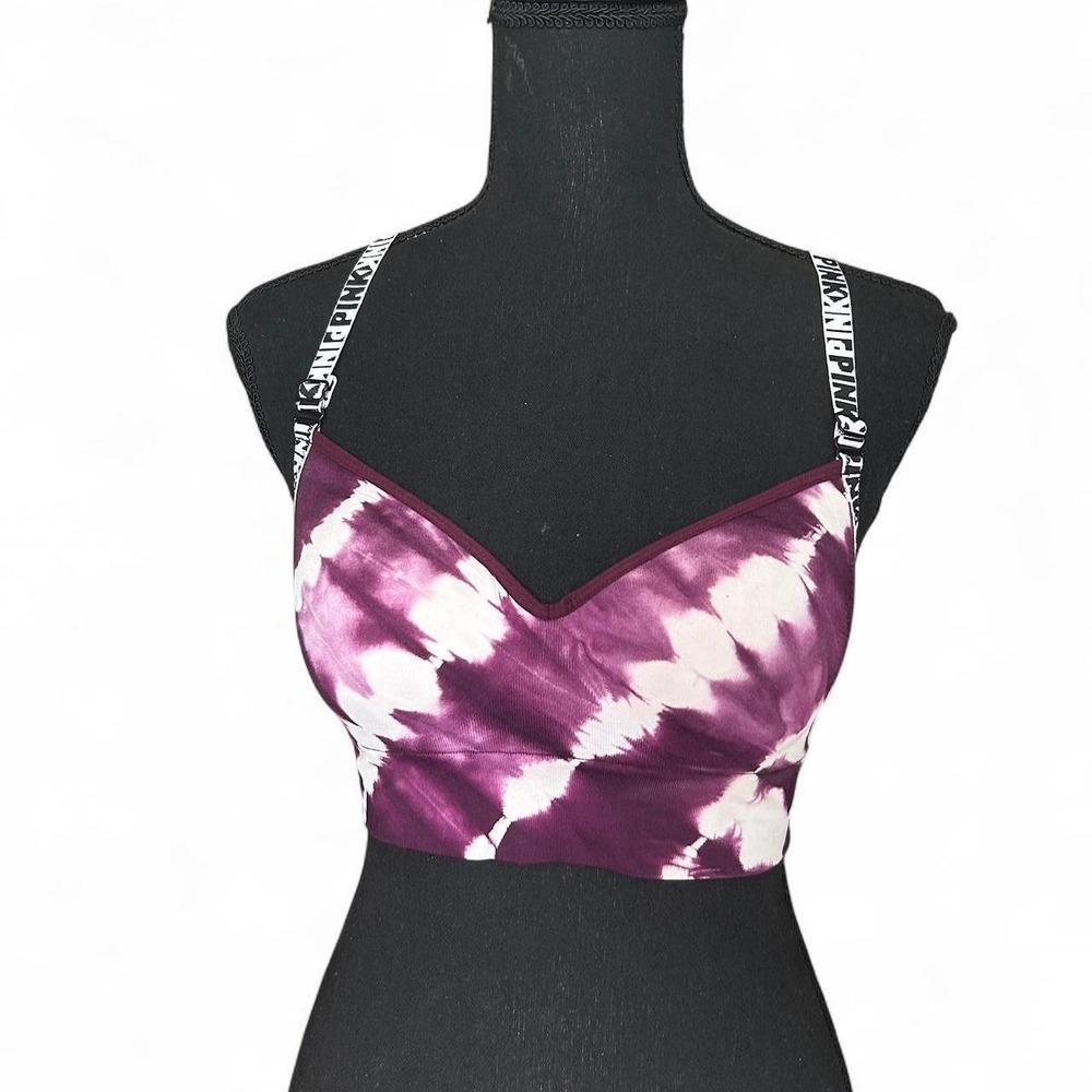 Removable Strap Sports Bra Victoria's Secret Purple Watercolor Tie-Dye Push Up S